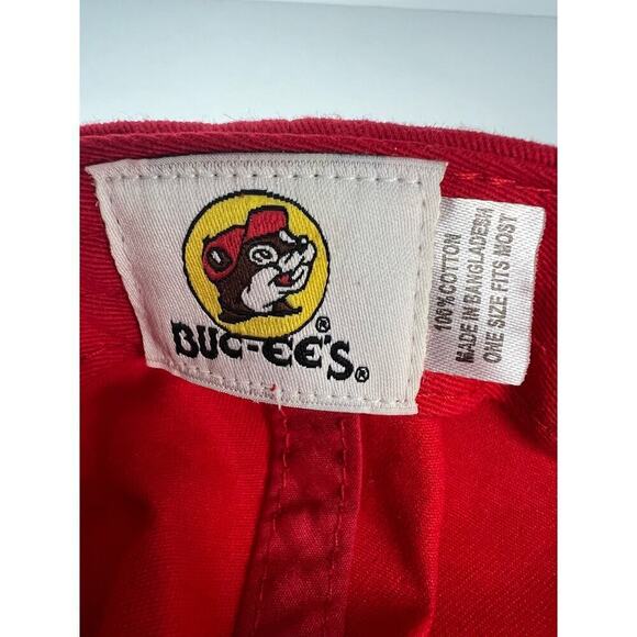 Buc-ee's Beaver Patch Ball Cap, Red & Yellow, Adjustable, Mascot - Picture 6 of 7